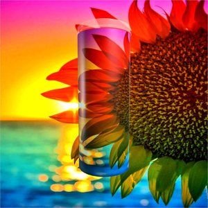 Sunflower Glistening by the Beach Tumbler